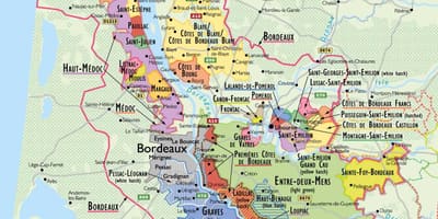 Карта на Бордо вински пат 