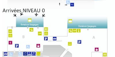 Бордо аеродромски терминал мапа