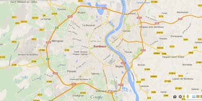 Мапата областа Бордо, франција